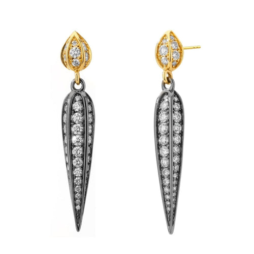 Syna Jewelry - Champagne Diamond Dangle Earrings 1.75 Carats | Manfredi Jewels