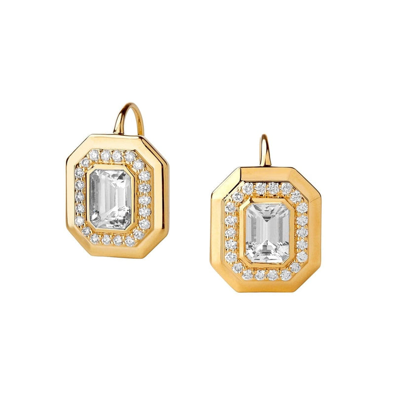Syna Jewelry - Geometrix Rock Crystal Earrings | Manfredi Jewels