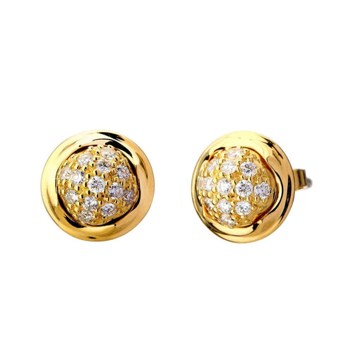 Syna Jewelry - Mini Mogul Champagne Diamond Stud Earrings 18k | Manfredi Jewels