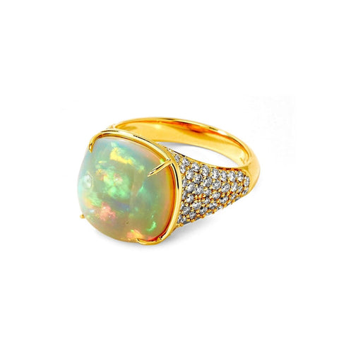 Mogul Ethiopian Opal Sugarloaf Ring