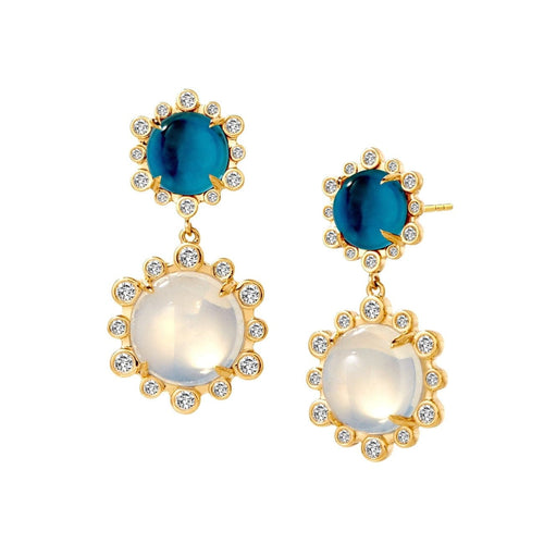 Syna Jewelry - MOGUL HEX DOUBLE DROP EARRINGS | Manfredi Jewels