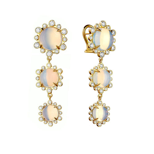 Syna Jewelry - Mogul Moon Quartz Hex Earrings | Manfredi Jewels