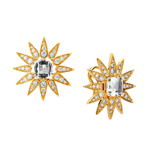 Syna Jewelry - Mogul Sunburst Clip Back Earrings | Manfredi Jewels