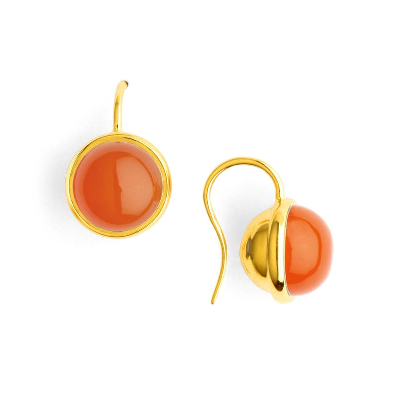 Syna Jewelry - Orange Chalcedony Baubles Earrings 18k Yellow Gold | Manfredi Jewels