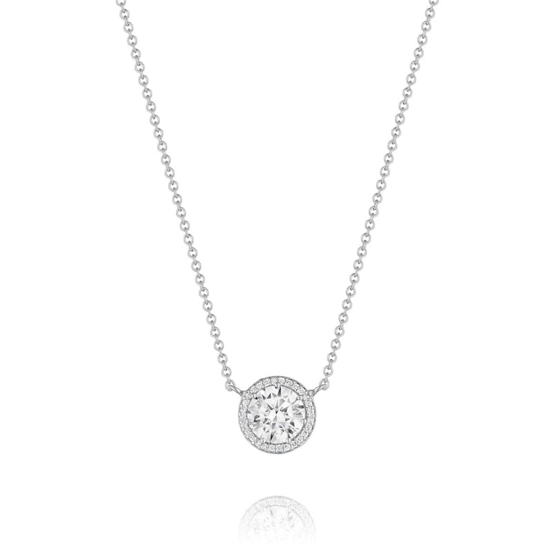 Tacori Jewelry - 18kt wg dia halo pendant | Manfredi Jewels