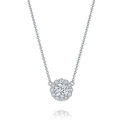 Diamond halo pendant