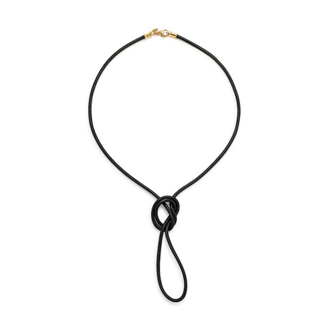 18K Black Leather Cord