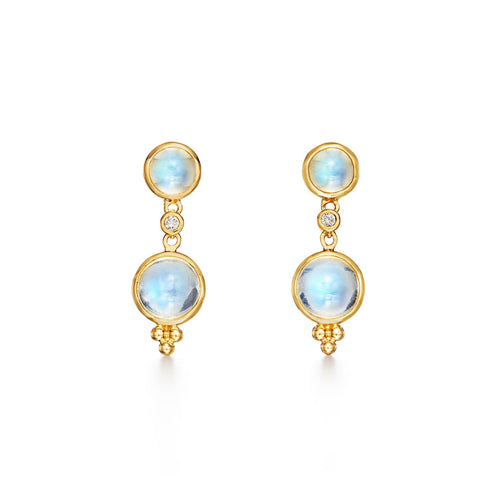 Temple St Clair Jewelry - 18K Double Drop Earrings with diamond | Manfredi Jewels