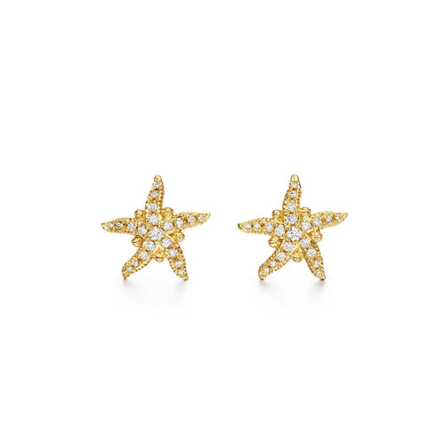 Temple St Clair Jewelry - 18K Pavé Sea Star Earrings | Manfredi Jewels
