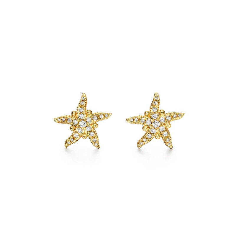 Temple St Clair Jewelry - 18K Pavé Sea Star Earrings | Manfredi Jewels