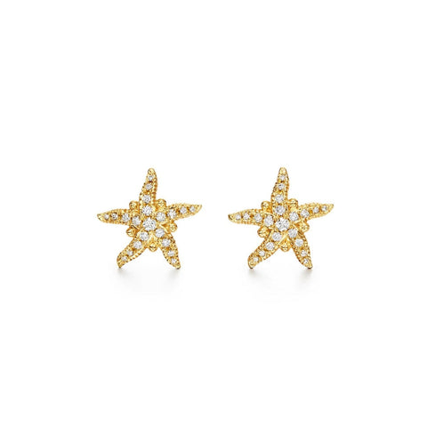 18K Pavé Sea Star Earrings