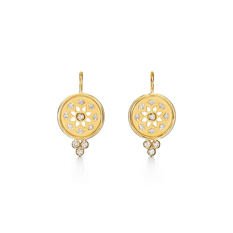 18KT YELLOW GOLD MANDALA EARRINGS