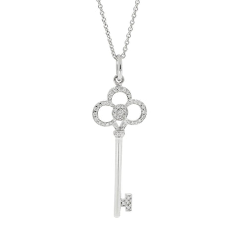 Tiffany & Co. - Estate Jewelry Key Diamond White Gold Pendant | Manfredi Jewels