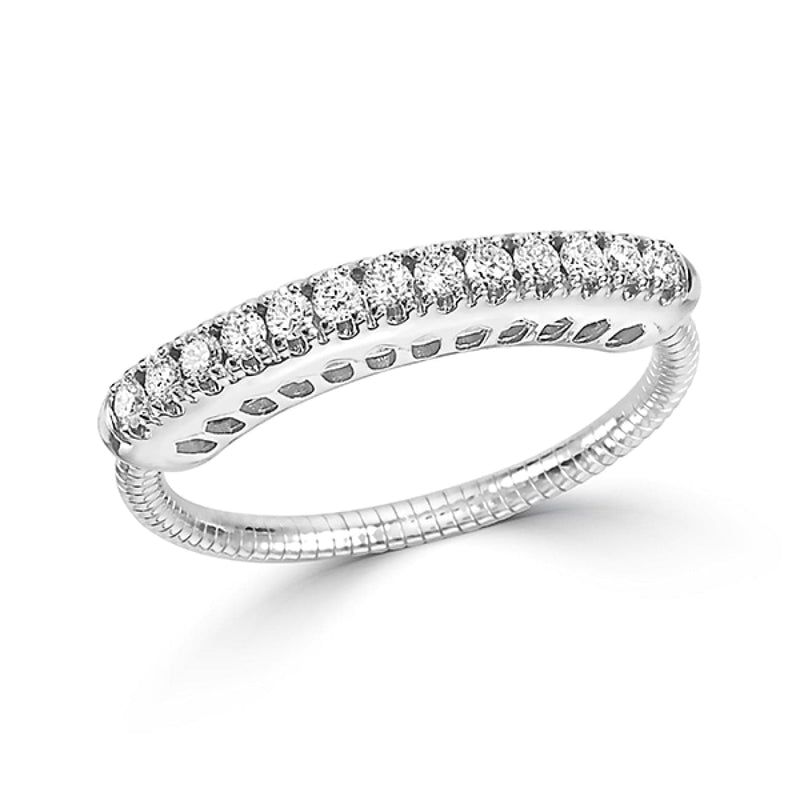 Variety Gem Jewelry - 14K White Gold Flexible Diamond Fashion Ring | Manfredi Jewels
