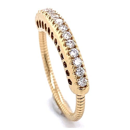 Variety Gem Jewelry - 14K Yellow Gold Flexible Diamond Fashion Ring | Manfredi Jewels