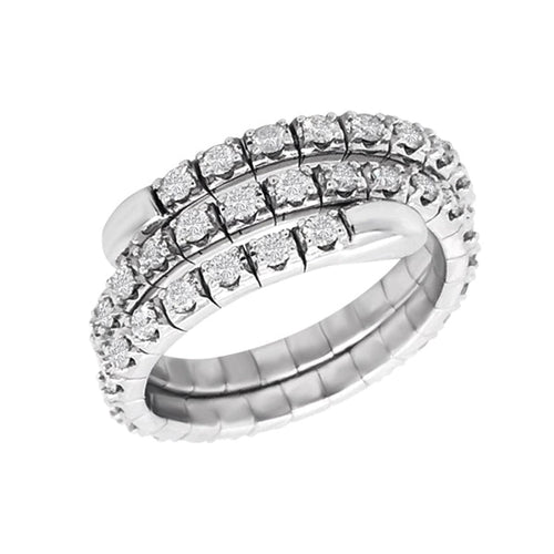 Variety Gem Jewelry - 14KT WHITE GOLD DIAMOND FLEXIBLE ETERNITY WRAP RING | Manfredi Jewels