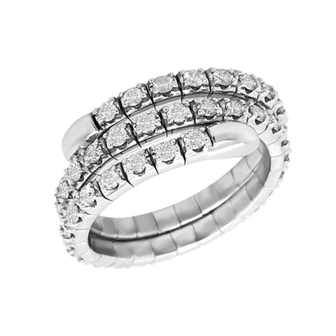 14KT WHITE GOLD  DIAMOND FLEXIBLE ETERNITY WRAP RING