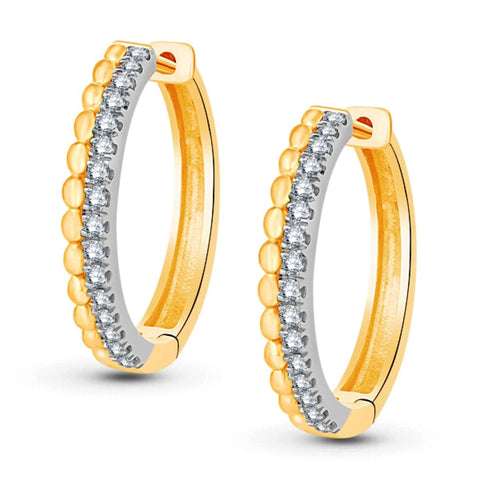 14Kt Yellow And White Gold Hoops