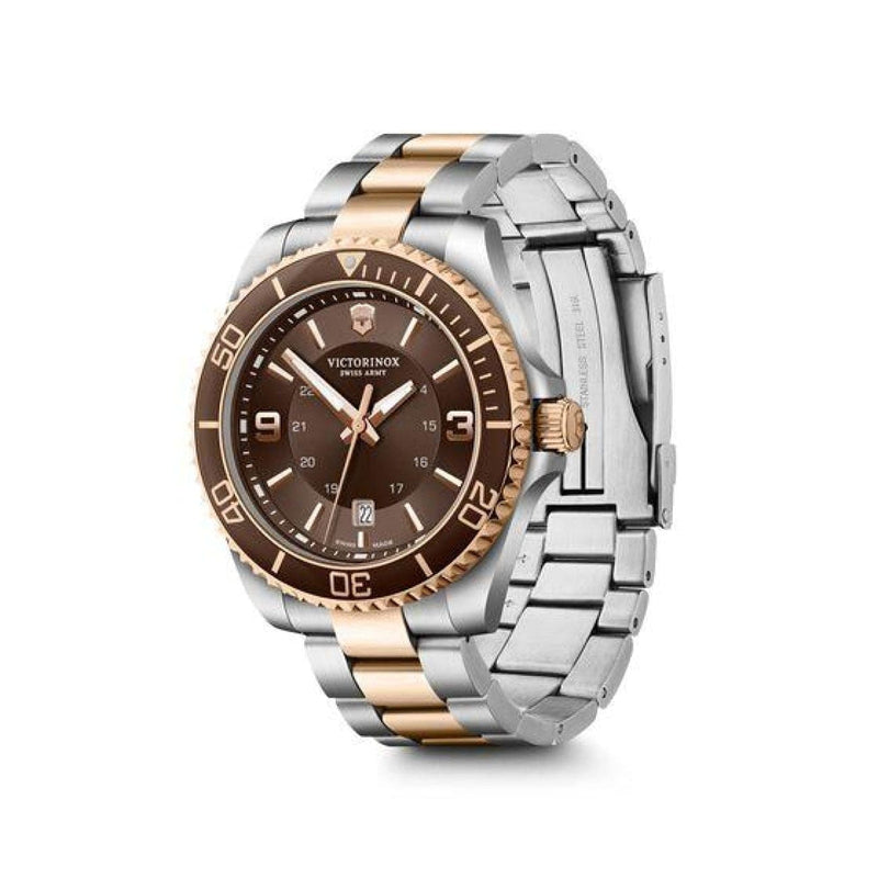 Victorinox Swiss Army Steel Rose Gold Plated Maverick Watches Manfredi Jewels
