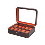 Wolf Accessories - WINDSOR 10 PIECE WATCH BOX - Orange | Manfredi Jewels
