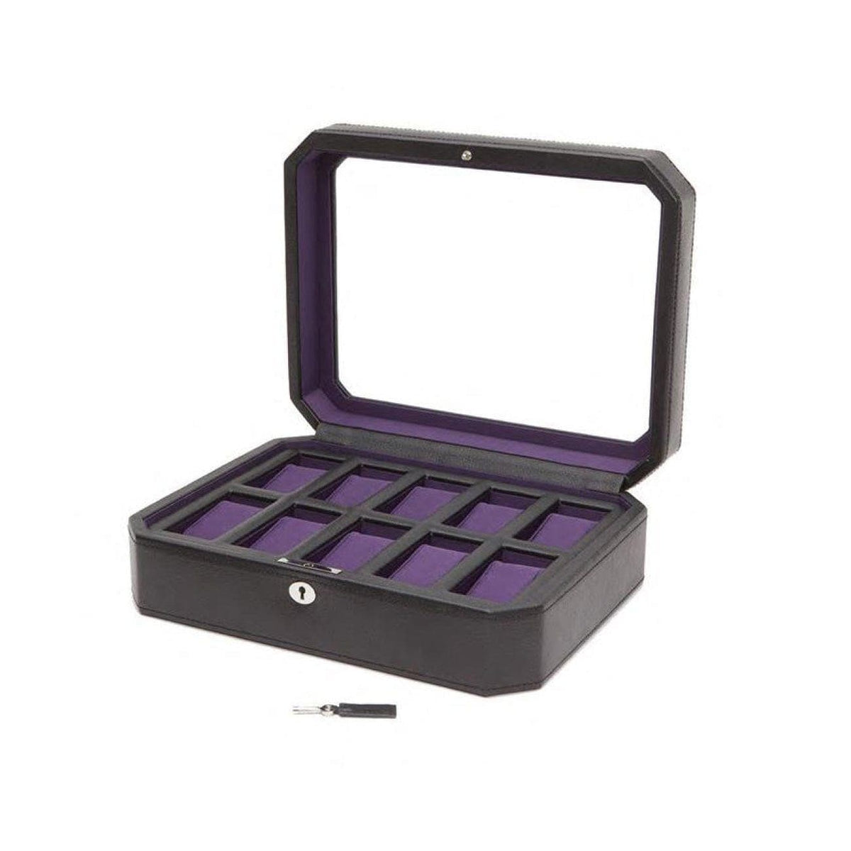 Wolf Accessories - WINDSOR 10 PIECE WATCH BOX - Purple | Manfredi Jewels