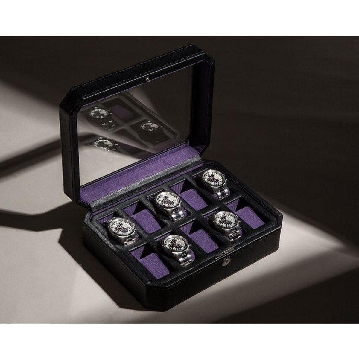 Wolf Accessories - WINDSOR 10 PIECE WATCH BOX - Purple | Manfredi Jewels