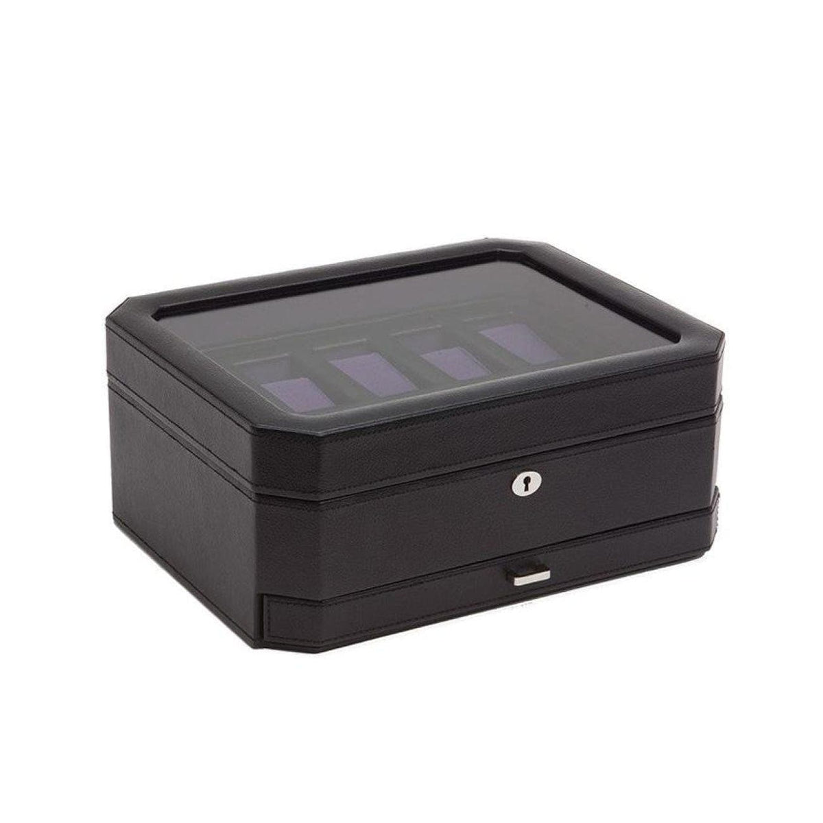Wolf Accessories - WINDSOR 10 PIECE WATCH BOX WITH DRAWER-Purple | Manfredi Jewels
