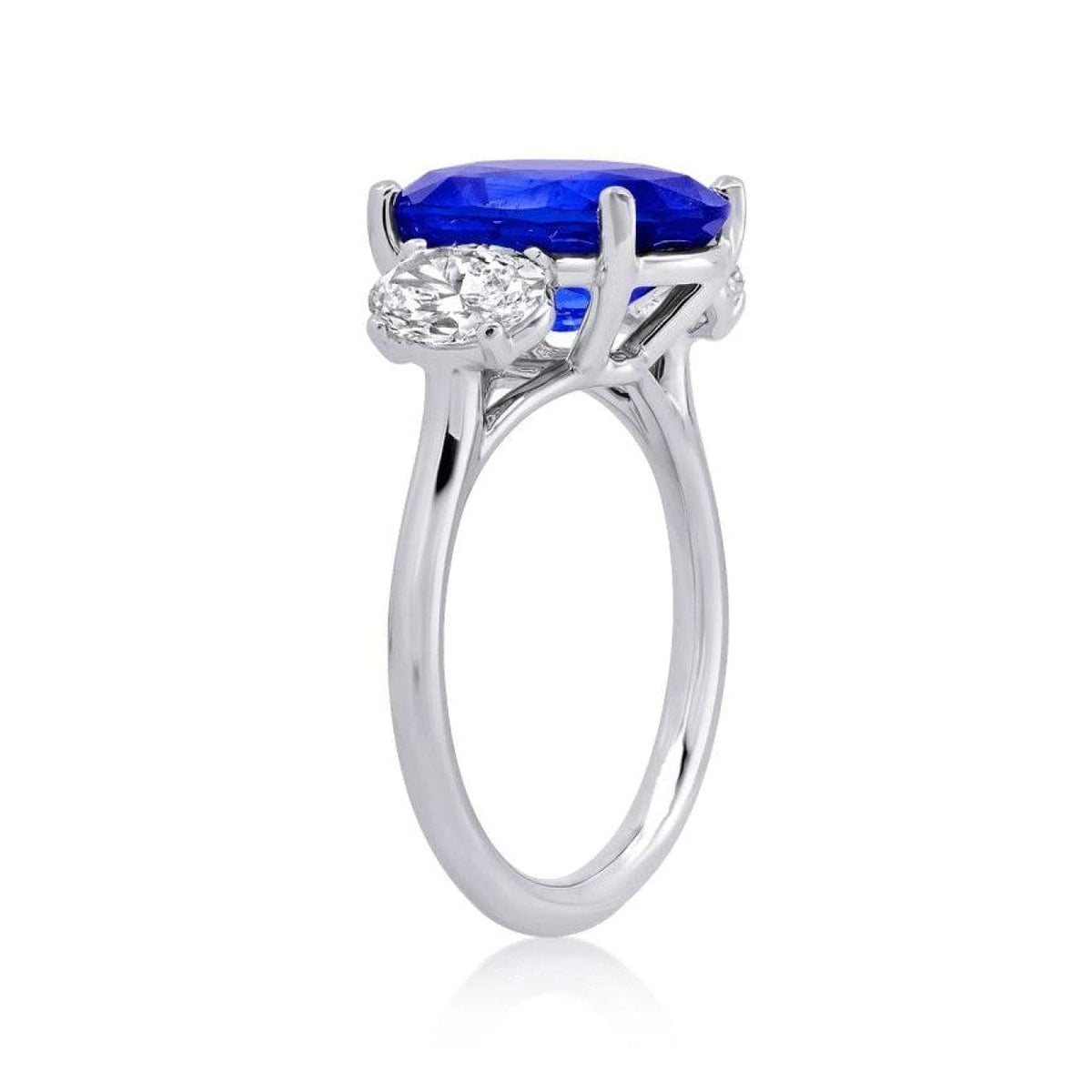 Xo Jewels Jewelry - 3-Stone Sapphire Ring with Oval Side Diamonds | Manfredi Jewels