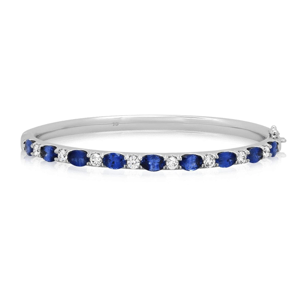 Xo Jewels Jewelry - Oval Sapphire & Round Diamond Bangle Bracelet | Manfredi Jewels